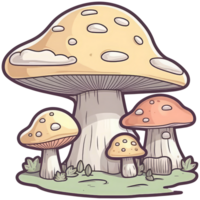 Pilz Aufkleber transparent Illustration. ai generiert. png