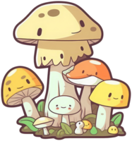 Pilz Aufkleber transparent Illustration. ai generiert. png