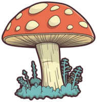 Mushroom sticker transparent illustration. . png