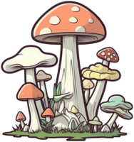 Pilz Aufkleber transparent Illustration. ai generiert. png