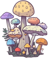 Mushroom sticker transparent illustration. . png