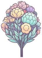 bloem sticker transparant illustratie. ai generatief. png