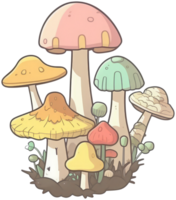 Mushroom sticker transparent illustration. . png