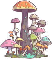 Pilz Aufkleber transparent Illustration. ai generiert. png