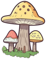 champignon autocollant transparent illustration. ai généré. png