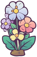 Blume Aufkleber transparent Illustration. ai generativ. png