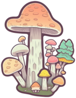 Mushroom sticker transparent illustration. . png