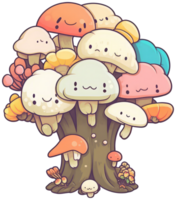 Mushroom sticker transparent illustration. . png