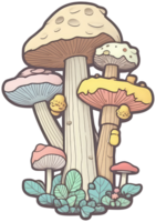 Pilz Aufkleber transparent Illustration. ai generiert. png