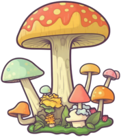 Mushroom sticker transparent illustration. . png