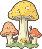 Pilz Aufkleber transparent Illustration. ai generiert. png