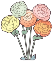 fleur autocollant transparent illustration. ai génératif. png