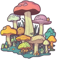 Mushroom sticker transparent illustration. . png