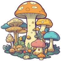 Mushroom sticker transparent illustration. . png