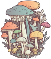 Mushroom sticker transparent illustration. . png
