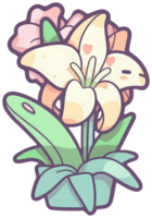 Flower sticker transparent illustration. . png