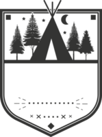 Voyage ancien logo avec croquis badge monochrome png