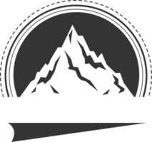 viaje montaña Clásico logo con bocetos Insignia monocromo png