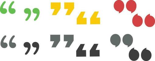 set of quotation marks with different colors suitable for many uses vector