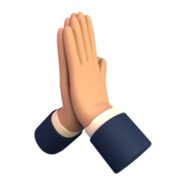 Creative Collection of 3D Prayer Hands Icons for Your Designs png