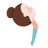 yoga ragazza carino cartone animato png