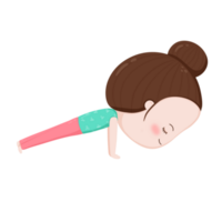 yoga meisje schattig tekenfilm png