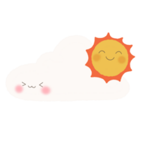 schattig wolk weer tekenfilm png