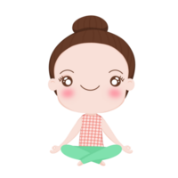 yoga fille mignonne dessin animé png