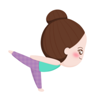 yoga meisje schattig tekenfilm png