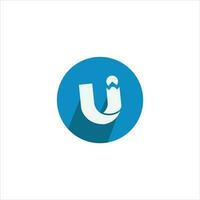 initial u logo design icon symbol vector