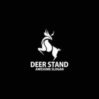 white deer stand logo design icon vector