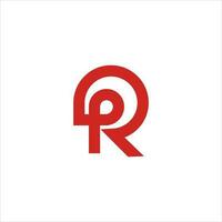 initial pr logo design combination icon vector