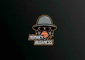 monkey business logo design premium mascot vector