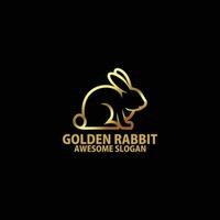 rabbit with luxury logo design line art vector