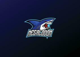 megalodon logo esport design mascot vector