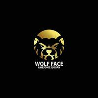 wolf face logo design luxury icon vector