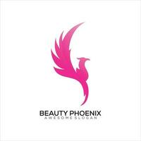 beauty phoenix logo design gradient colorful vector