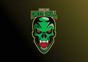 head skull logo mascot design gaming esport vector