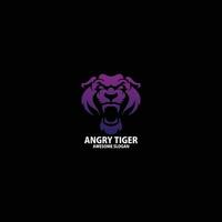 angry tiger logo design gradient color vector