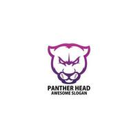 panther head logo design gradient line art vector