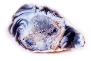 Macro mineral stone agate bud on white background photo