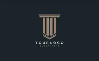 UO initial logo with pillar style, luxury law firm logo design ideas vector