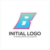 b initial logo gradient colorful design vector