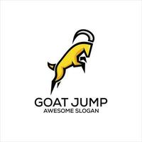 goat jump logo design mascot colorful vector