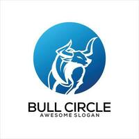 bull circle logo design gradient colorful vector