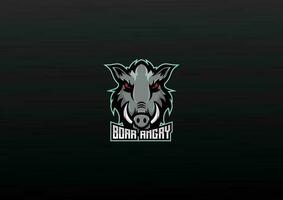 boar head esport logo team design vector