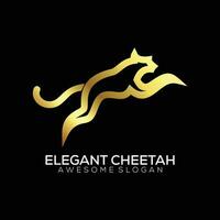 elegant cheetah logo line art design gradient colorful vector