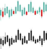 set of candlestick stock trading vector designs