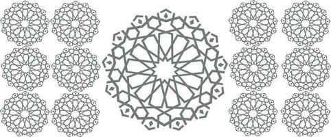 Template for an Islamic ornament pattern geometric shape vector