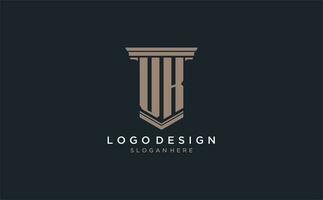 UK initial logo with pillar style, luxury law firm logo design ideas vector